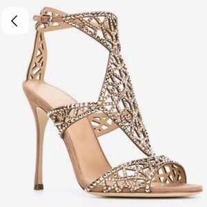 Sergio Rossi Swarovski Crystal Sandals. Size 39